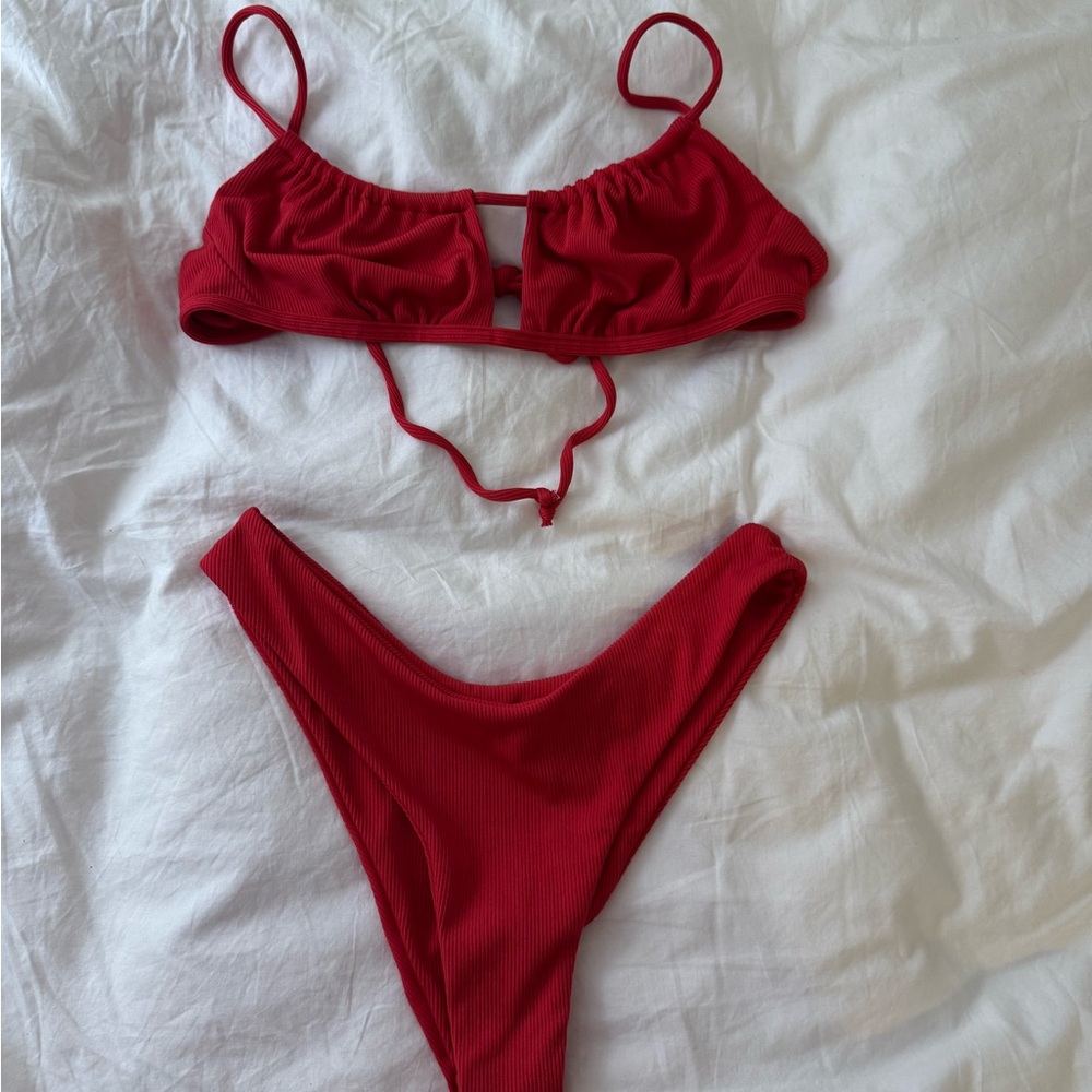 Red Women's Swim Set